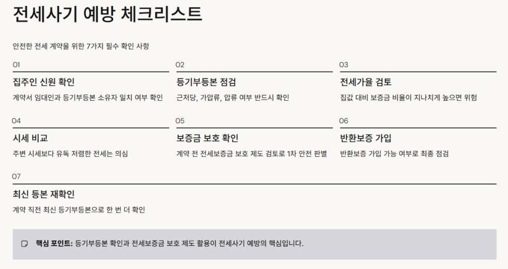 전세사기 예방법 체크리스트