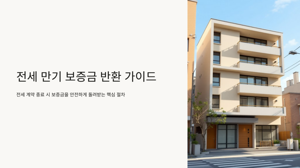 전세 만기 보증금 돌려받는 절차