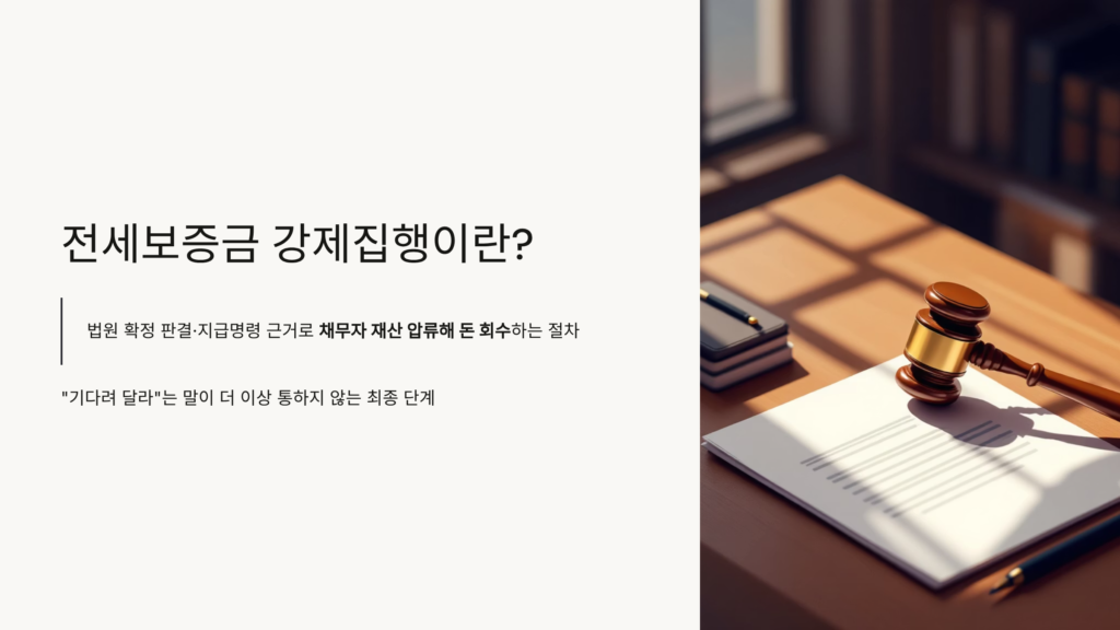 전세보증금 강제집행 방법