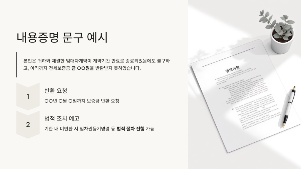 전세보증금 반환 내용증명 작성 방법